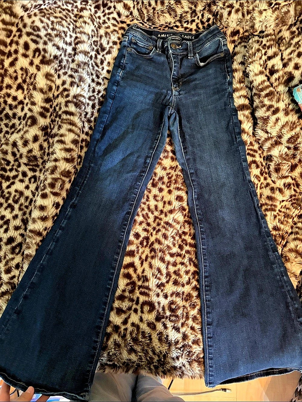 American Eagle Next Level Stretch Flare Jeans in Blue Like New
